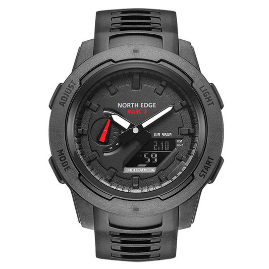 Mars3 Carbon Fiber Case 50M Waterproof Sports Digital Watch World Time Military Watch - NORTHEDGE