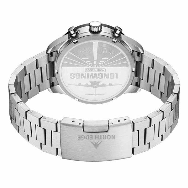 LONGWINGS Solar Powered Watch 316L Stainless Steel Case 50M Waterproof - NORTHEDGE