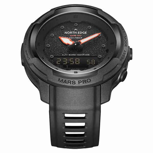 NORTH EDGE MARS PRO Carbon Fiber Outdoor Sports Watch Altimeter Barometer 50M Waterproof Men's Watch - NORTHEDGE