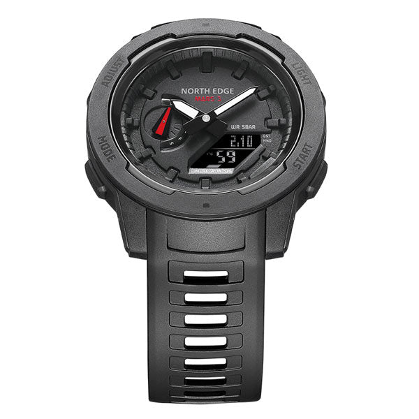 Mars3 Carbon Fiber Case 50M Waterproof Sports Digital Watch World Time Military Watch - NORTHEDGE