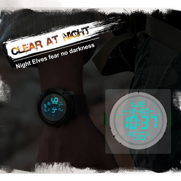 TANK Calendar Chronograph Mode Alarm Clock Waterproof 50M Sports Watch - NORTHEDGE