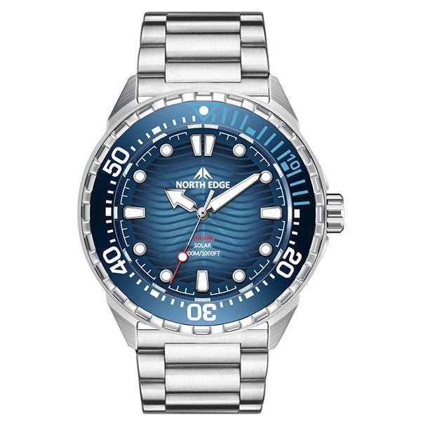 NORTH EDGE TRITON 300m waterproof diving watch solar charging alloy case - NORTHEDGE