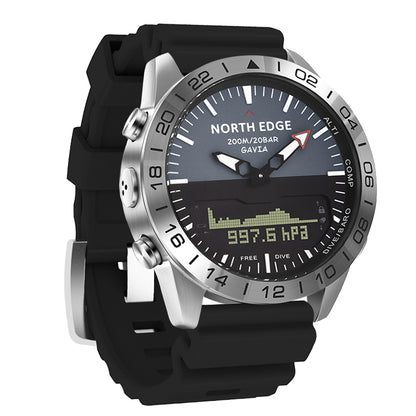 NORTH EDGE GAVIA 2 SCUPA Diving Watch Altimeter Barometer Compass Waterproof 200M Men's Watch