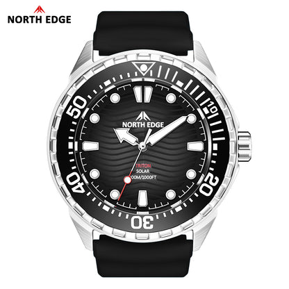 NORTH EDGE TRITON 300m waterproof diving watch solar charging alloy case - NORTHEDGE