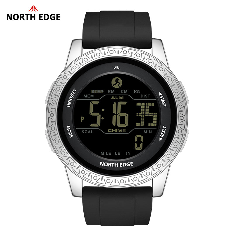 APOLLO Laxury Alloy Case 50M Waterproof Original Outdoor Sports Watch Second City Time Men's Watch Alarm Clock Pedometer Calories Countdown Women's Lightweight Fashion Watch NORTH EDGE