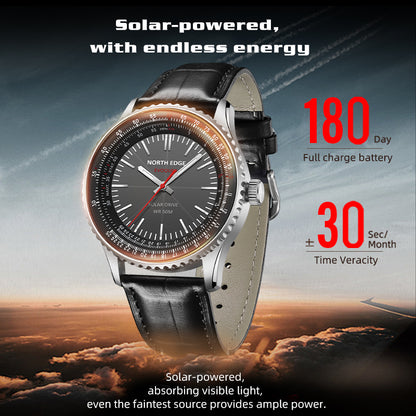 NORTH EDGE EVOQUE3 Solar Power Watch For Men Outdoor Wearables Metal Case Luminous Pointer