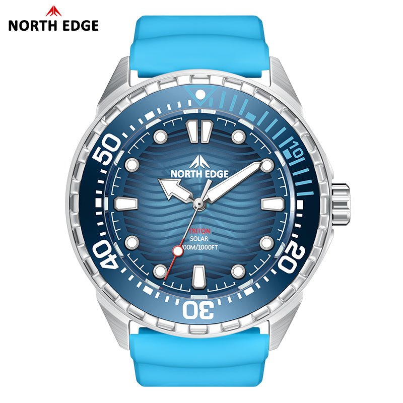 NORTH EDGE TRITON 300m waterproof diving watch solar charging alloy case - NORTHEDGE