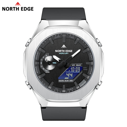 MERCURY Zinc Alloy Case Outdoor Sports Men's Watch 50 Meter Waterproof Night Light Hand NORTH EDGE