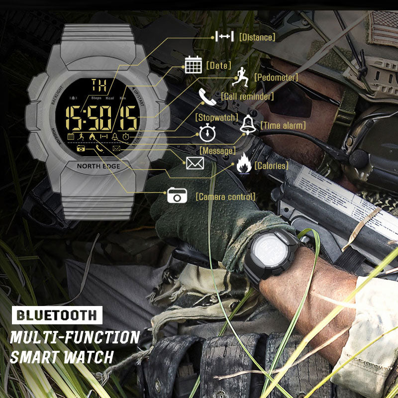 NORTH EDGE AK Men's Watch Military Waterproof 100M Sport Watch Army Led Digital Watch