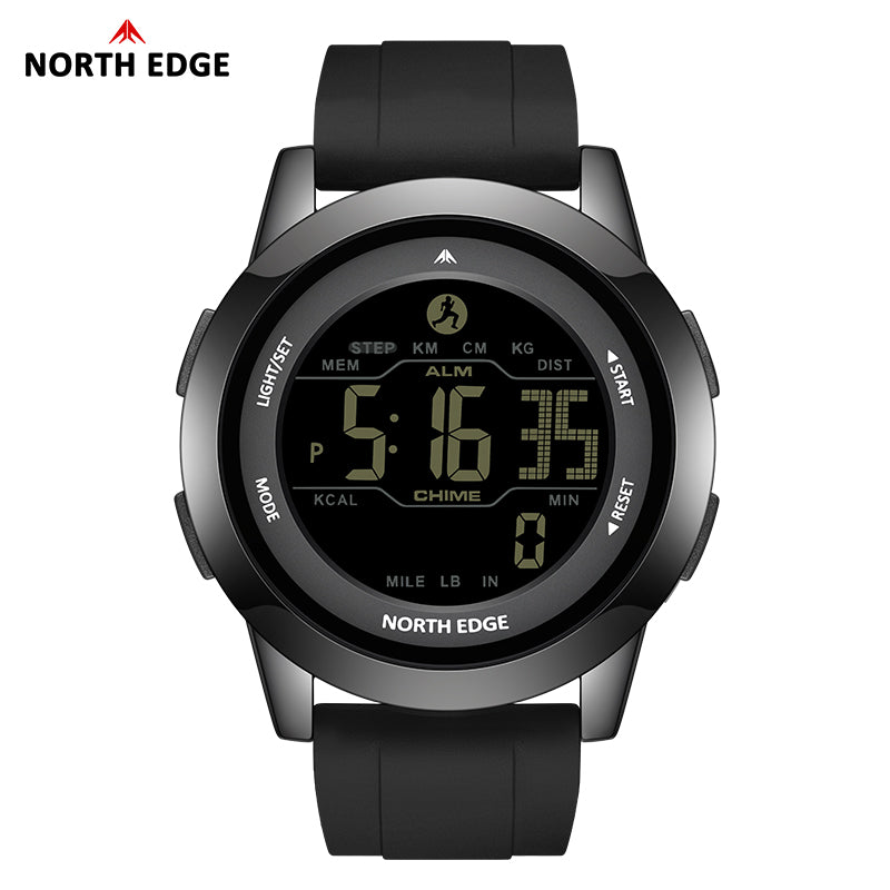 APOLLO Laxury Alloy Case 50M Waterproof Original Outdoor Sports Watch Second City Time Men's Watch Alarm Clock Pedometer Calories Countdown Women's Lightweight Fashion Watch NORTH EDGE