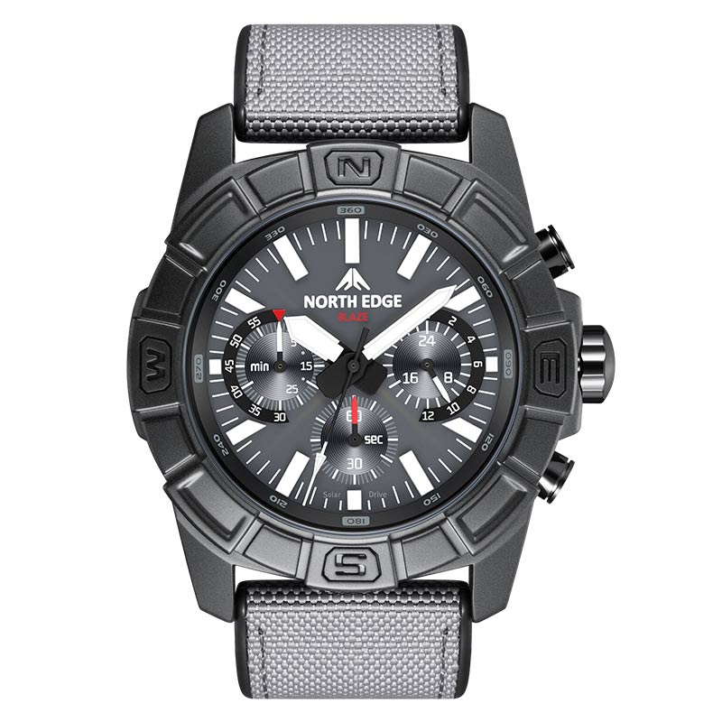 NORTH EDGE BLAZE Solar Power Men's Watch 50M Waterproof Outdoor Sports Watch - NORTHEDGE