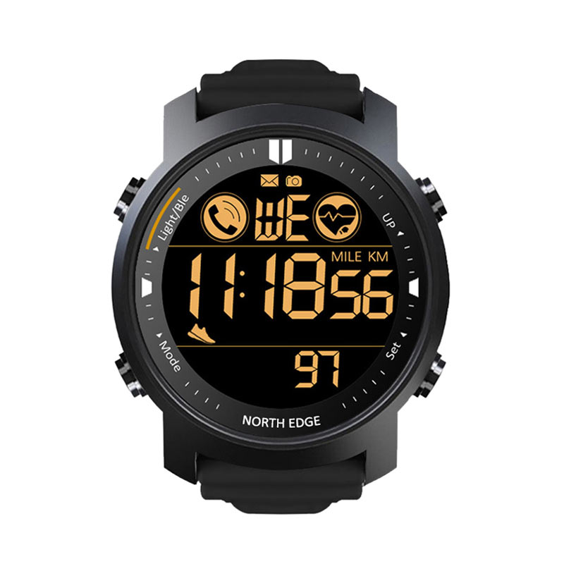 NORTH EDGE LAKER Sport Watch Swimming Watch For Men Waterproof 50M HR Digital Outdoor Sport watches Smartwatch Metal body tempered glass Bluetooth For Android IOS