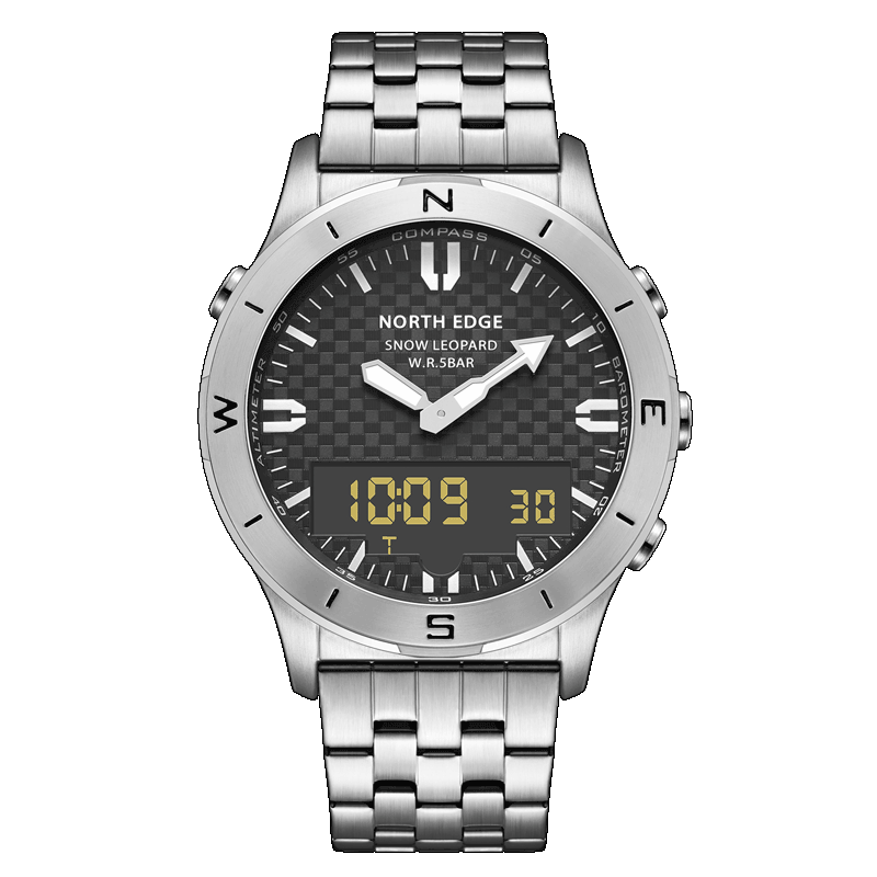 NORTH EDGE Snow Leopard original men watch Swimming Watch 50M waterproof barometer altimeter compass temperature