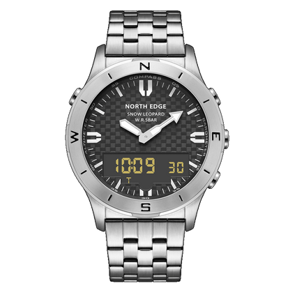 NORTH EDGE Snow Leopard original men watch Swimming Watch 50M waterproof barometer altimeter compass temperature