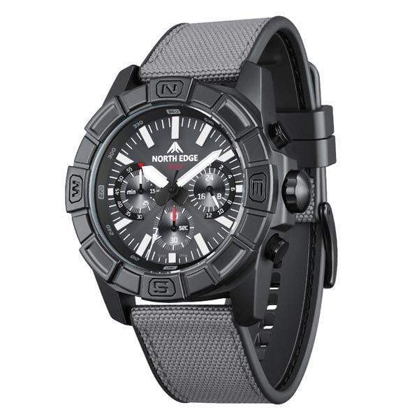 NORTH EDGE BLAZE Solar Power Men's Watch 50M Waterproof Outdoor Sports Watch - NORTHEDGE