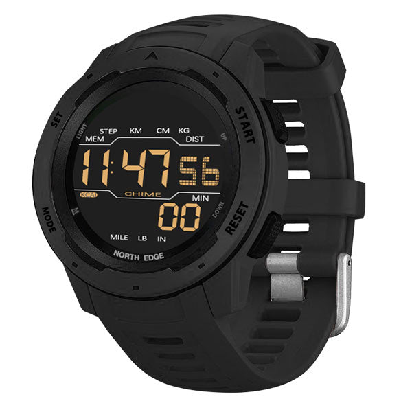 MARS Digital Sports Watch Pedometer Alarm Clock Waterproof 50M - NORTHEDGE