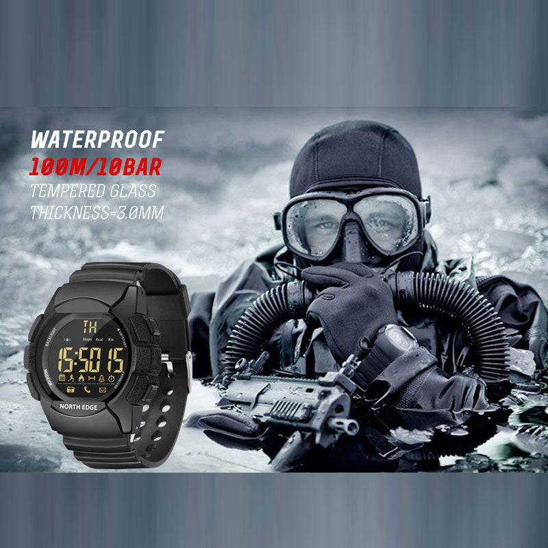 NORTH EDGE AK Men's Watch Military Waterproof 100M Sport Watch Army Led Digital Watch