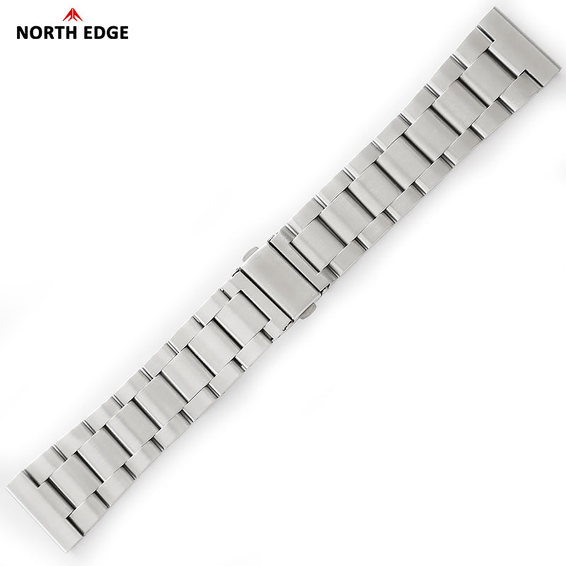 NORTH EDGE 24mm Silicone&Steel Strap Suitable For AQUA/GAVIA 2/Snow Leopard/APACHE3/EVOQUE2/TRITON