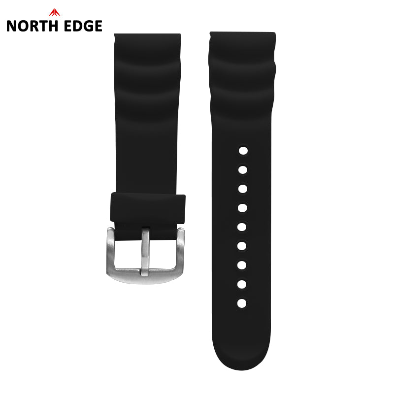 NORTH EDGE 24mm Silicone&Steel Strap Suitable For AQUA/GAVIA 2/Snow Leopard/APACHE3/EVOQUE2/TRITON