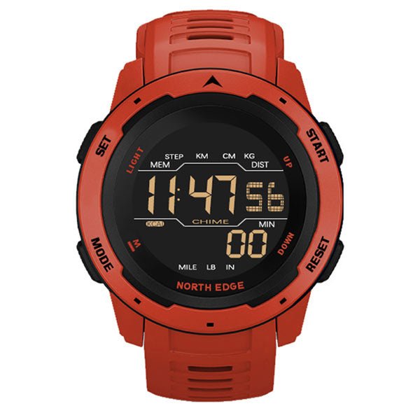 MARS Digital Sports Watch Pedometer Alarm Clock Waterproof 50M - NORTHEDGE