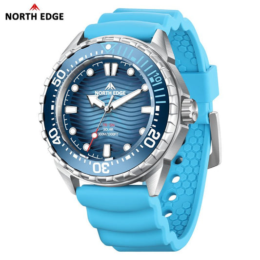 NORTH EDGE TRITON 300m waterproof diving watch solar charging alloy case - NORTHEDGE