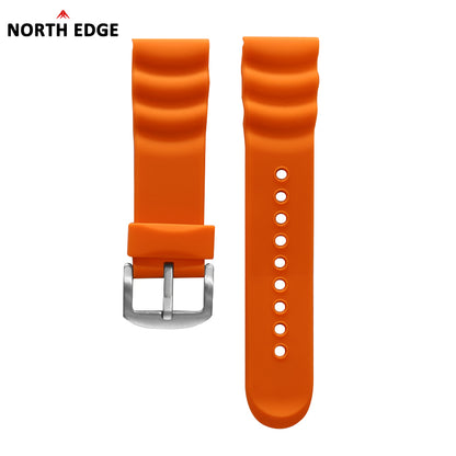 NORTH EDGE 24mm Silicone&Steel Strap Suitable For AQUA/GAVIA 2/Snow Leopard/APACHE3/EVOQUE2/TRITON