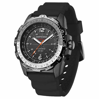 NORTH EDGE EVOQUE2 Original Men‘s Watch Metal Case Solar Powered Luminous Pointer Outdoor Exploration Mountaineering Camping 50 Meters Waterproof