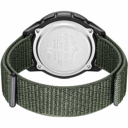 NORTH EDGE ALPS Carbon Fiber Case Compass Men Watch Nylon Strap 50M Waterproof Watch