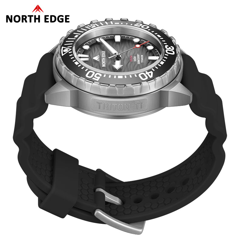 TRITON-TI Titanium Case Solar-Powered Diving Watch Luxury Quartz