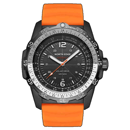 NORTH EDGE EVOQUE2 Original Men‘s Watch Metal Case Solar Powered Luminous Pointer Outdoor Exploration Mountaineering Camping 50 Meters Waterproof