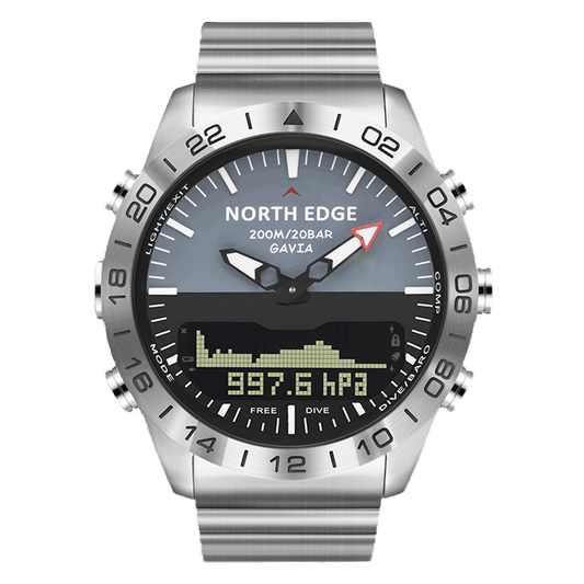 NORTH EDGE GAVIA SCUPA Diving Watch Men Military Digital Watch Stainless Case Altimeter Barometer Compass waterproof 200M