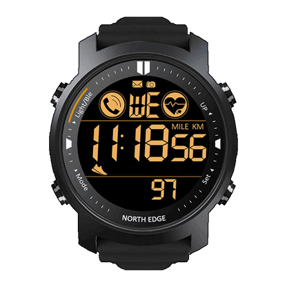 NORTH EDGE LAKER Sport Watch Swimming Watch For Men Waterproof 50M HR Digital Outdoor Sport watches Smartwatch Metal body tempered glass Bluetooth For Android IOS