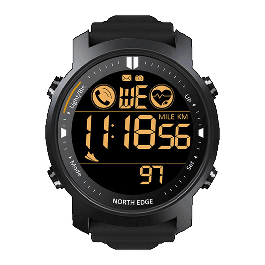 NORTH EDGE LAKER Sport Watch Swimming Watch For Men Waterproof 50M HR Digital Outdoor Sport watches Smartwatch Metal body tempered glass Bluetooth For Android IOS