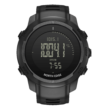 NORTH EDGE VERTICO Carbon Fiber Outdoor Sports Digital Watch Tactical Watch Compass Altimeter Barometer Tempered Glass 50m Waterproof