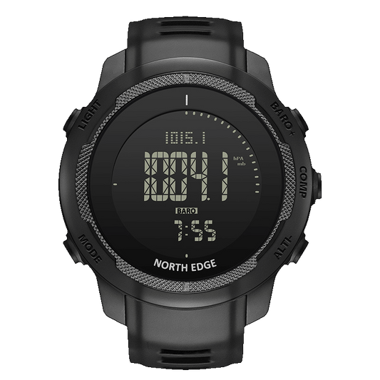 NORTH EDGE VERTICO Carbon Fiber Outdoor Sports Digital Watch Tactical Watch Compass Altimeter Barometer Tempered Glass 50m Waterproof