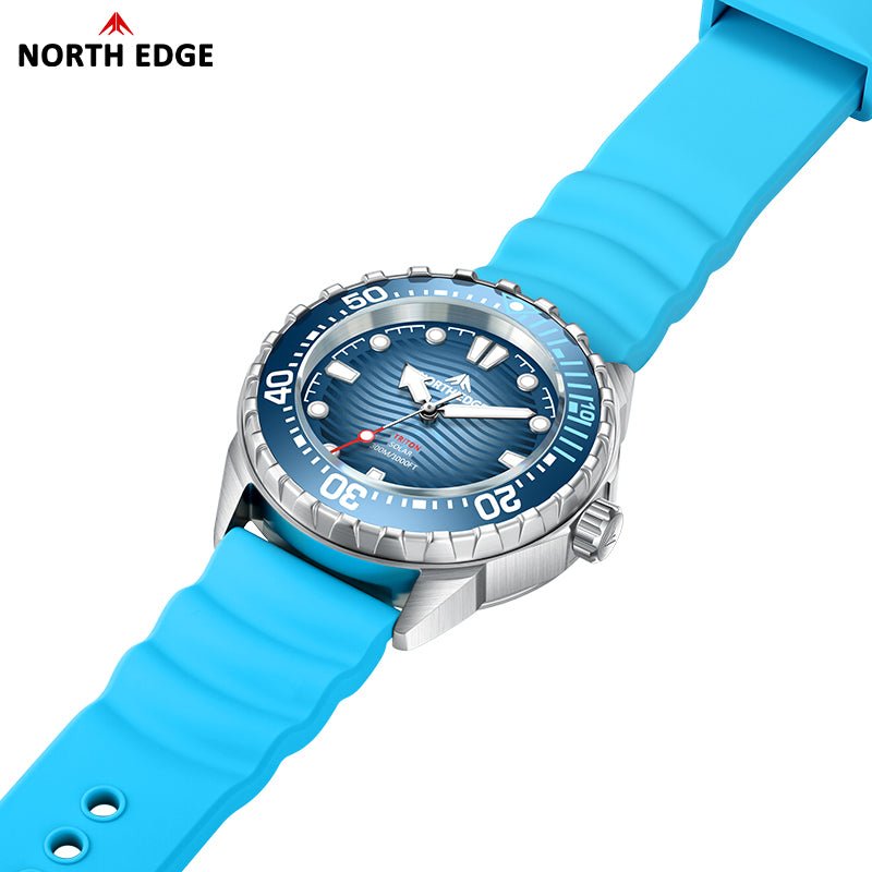 NORTH EDGE TRITON 300m waterproof diving watch solar charging alloy case - NORTHEDGE