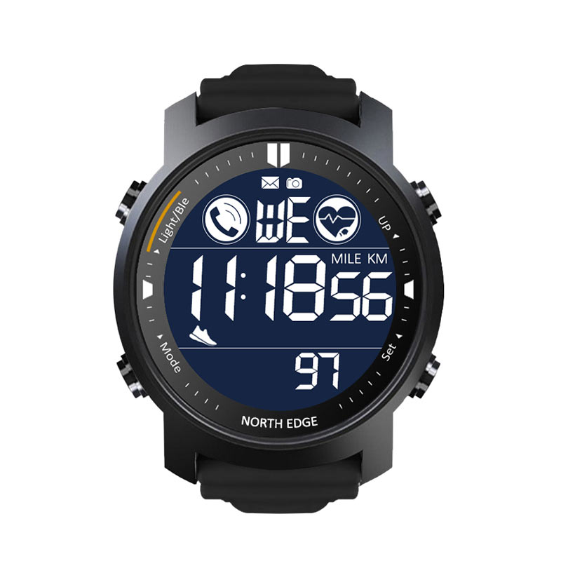 NORTH EDGE LAKER Sport Watch Swimming Watch For Men Waterproof 50M HR Digital Outdoor Sport watches Smartwatch Metal body tempered glass Bluetooth For Android IOS