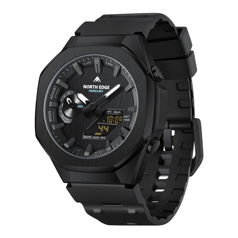 MERCURY Zinc Alloy Case Outdoor Sports Men's Watch 50 Meter Waterproof Night Light Hand NORTH EDGE