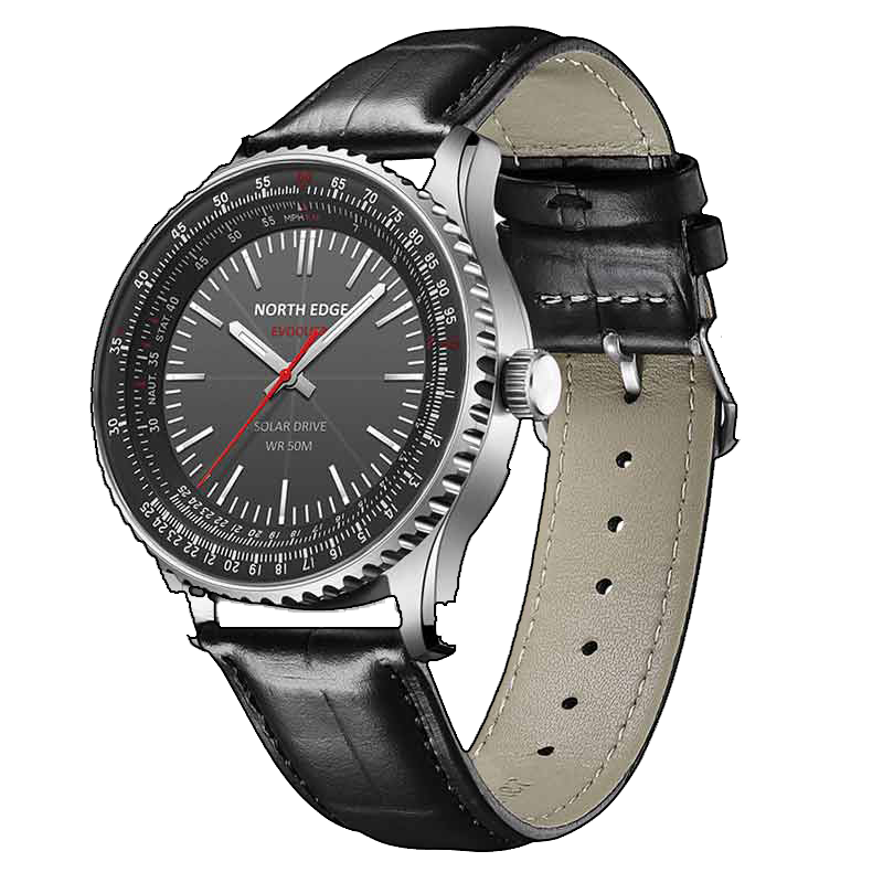 NORTH EDGE EVOQUE3 Solar Power Watch For Men Outdoor Wearables Metal Case Luminous Pointer