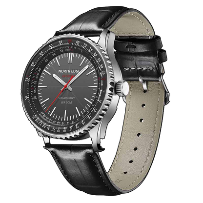 NORTH EDGE EVOQUE3 Solar Power Watch For Men Outdoor Wearables Metal Case Luminous Pointer