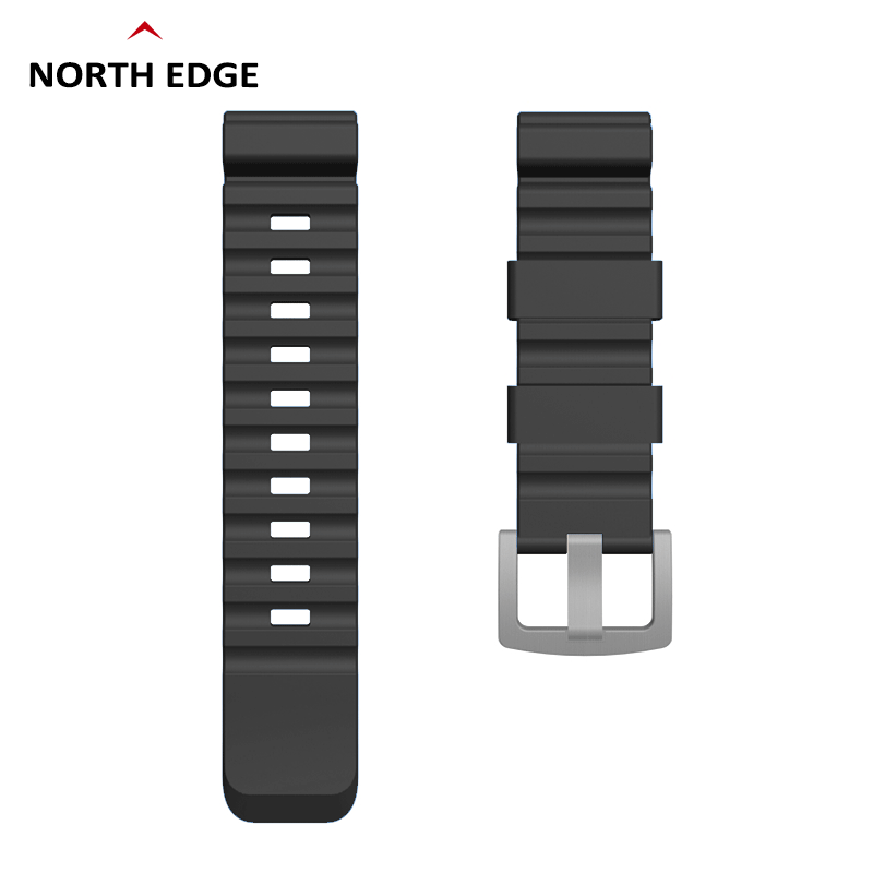 NORTH EDGE 24mm Silicone&Steel Strap Suitable For AQUA/GAVIA 2/Snow Leopard/APACHE3/EVOQUE2/TRITON