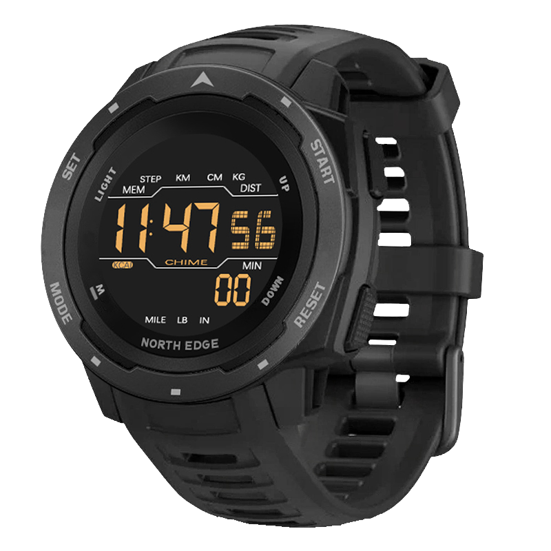 NORTH EDGE MARS Men Digital Watch Sports Watch  Pedometer Alarm Clock Waterproof 50M Digital Watch