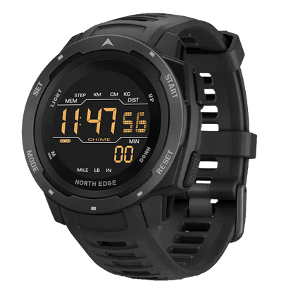 NORTH EDGE MARS Men Digital Watch Sports Watch  Pedometer Alarm Clock Waterproof 50M Digital Watch